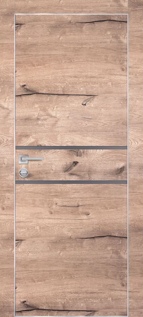 PX-18 PP дуб пацифик, 700*2000 серый мателак /врезка под петли и замок AGB/ Al-кромка с 4-х ст