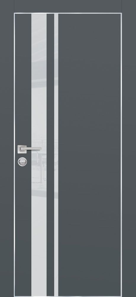 PX-16 PP графит, 700*2000 стекло лунный лакобель /врезка под петли и замок AGB/ Al кромка с 4-х ст