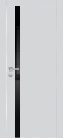 PX-8 PP агат, 600*2000 стекло черный лакобель /врезка под петли и замок AGB/ AL кромка с 4-х ст