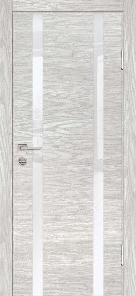 P-9 NEW PP дуб скай бежевый, 800*2000 стекло белоснежный лакобель