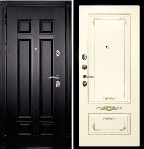 ДМ Гера-2 шагр. черн.замки Kale(Венге ФЛ-2507/Smalta-09 эмаль Ral1013 Cлон. кость пат. золото) 860ПР