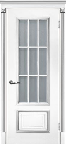 Smalta-08 ДО 700*2000  Ral9003 Белый, патина серебро, сатинат УФ печать /ИД/