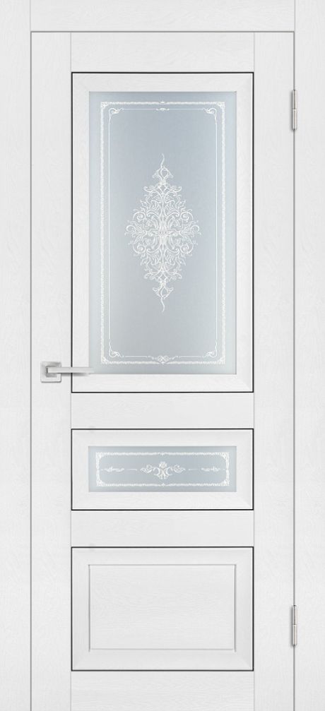 PST-29/2 Soft-touch, белый ясень ДО800*2000 ст. сатинат закаленное, Кристалайз