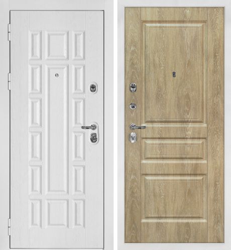 ДМ Квадро-124 бел.шагрень,Kale/Border(Белый дуб факт.ФЛ-124/Версаль-2 шале PVC дуб песочный) 980Л