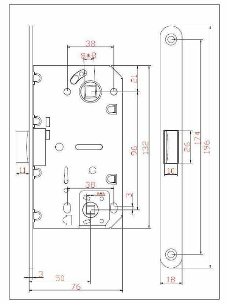 Защёлка врезная сантехническая ADDEN BAU. WC 414 CHROME (цвет ХРОМ БЛЕСТЯЩИЙ)
