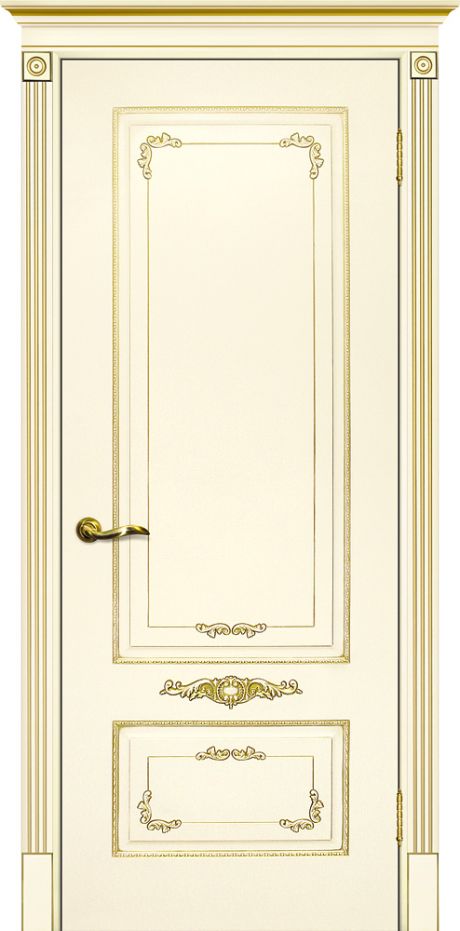 Smalta-09 ДГ 900*2000  Ral1013 Слоновая кость, патина золото / ИД/