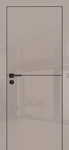 HGX-19 PET латте глянец, 900*2000 черный -молдинг 5мм/врезка под петли и замок AGB/ черная кромка 