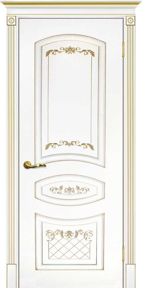 Smalta-05  ДГ 600*2000  Ral9003 Белый, патина золото /ИД/