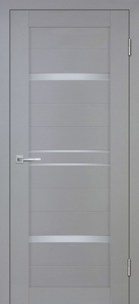 Деко-18 nanotex soft, серый тик 800*2000 стекло белый сатинат