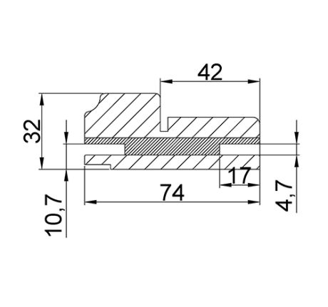 Коробка фигурная сендвич PP, белый 74*33*2070, телескоп с уплотнителем /ЗАКАЗНАЯ/