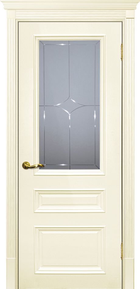 Smalta-06  ДО 700*2000  Ral1013 Слоновая кость, ст.матовое с гравировкой /Л/