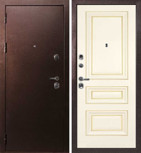 ДМ С-3 антик медь, замки Гардиан (металл гладкий /Фрейм-05 шпон Ясень слоновая кость) 960 ПР