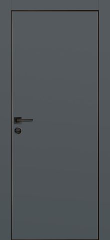 PX-1 PP графит,  700*2000 /врезка под петли и замок AGB/ кромка черная с 4-х ст.