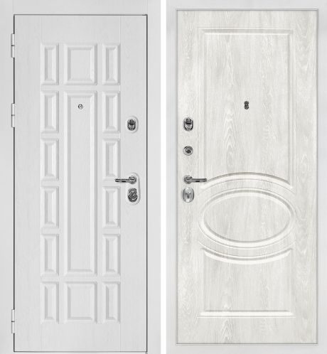 ДМ Квадро-124 бел.шагрень,Kale/Border(Белый дуб факт.ФЛ-124/Сиена-1 шале PVC дуб жемчужный) 980Л