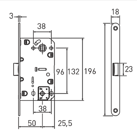Защёлка магнитная сантехническая LM 5212OL N, хром блестящий