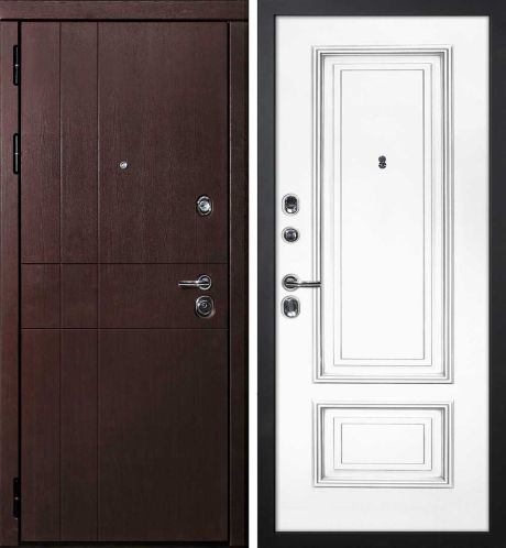 ДМ С-2 шагрень черный,замки Гардиан(ФП-1 орех премиум/Smalta-08эмальRal9003Белый,пат.серебро) 860 ПР