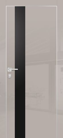 HGX-10 PET латте глянец, 550*1900 стекло черный мателак /врезка под петли и замок AGB/