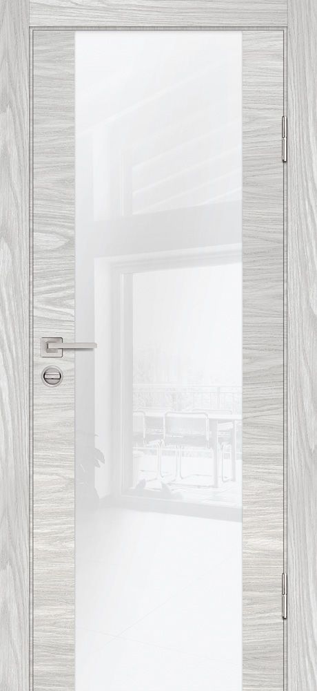 P-7 NEW PP дуб скай бежевый, 600*2000 стекло белоснежный лакобель