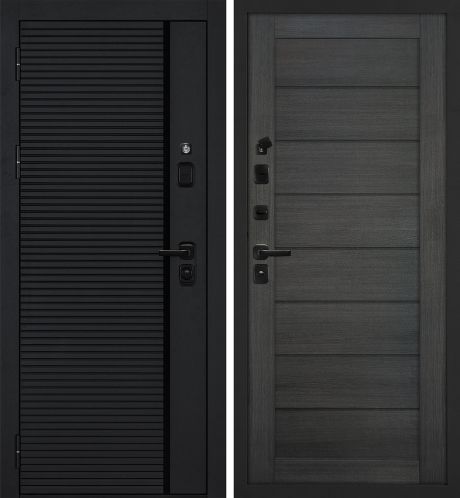 ДМ Галактика-173 муар чер,Kale/Border(Черный мяг.шагр. PR-173/ТЕХНО 708 грей гл.вставка)980Л