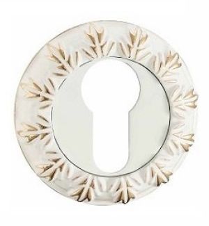 Накладка под цилиндр "Vantage" ЕТ 10 WG белый/золото/Круг/кл.