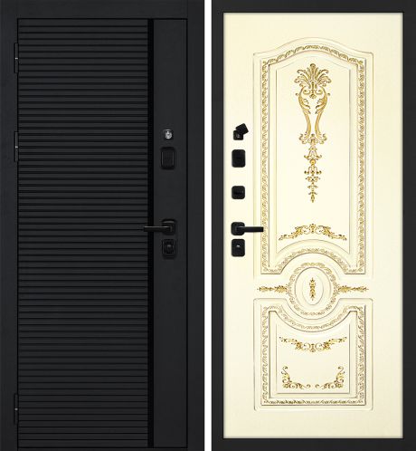 ДМ Галактика-173 муар чер,Kale/Border(Черн.мяг.шагр.PR-173/Smalta-11 Ral1013 Cл.кость пат.зол.) 860Л