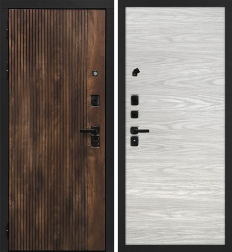 ДМ Лофт-1 муар черн,замкиKale,налич.ЧЕРН.ШАГР(Вертик.Дуб коньяк/гладкая, PP дуб скай бежевый ) 960ПР