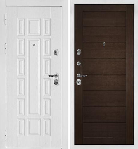 ДМ Квадро-124 бел.шагрень,Kale/Border(Белый дуб факт.ФЛ-124/ТЕХНО 708 венге гл.вставка) 980ПР