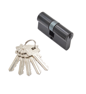 Ключевой цилиндр ADDEN BAU. CYL 5-60 KEY BLACK (цвет ЧЕРНЫЙ) ключ-ключ, 5 ключей, 60 мм