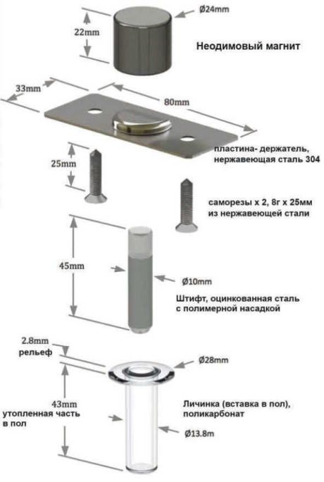 FANTOM PREMIUM FNT0004 Дверной ограничитель магнитный скрытый золото