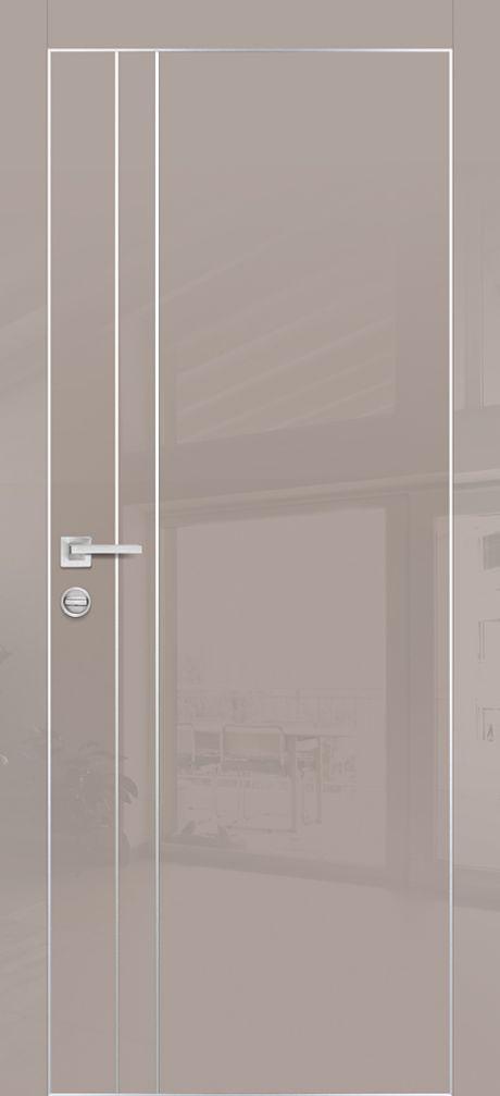 HGX-20 PET латте глянец, 900*2000 Al-молдинг 5мм/врезка под петли и замок AGB/ Al-кромка с 4-х сто