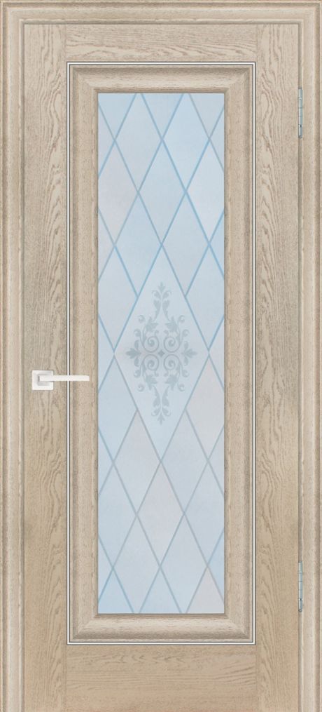 PSB-25 "Baguette", дуб Гарвард бежевый 900*2000 Белый сатинат, художественное