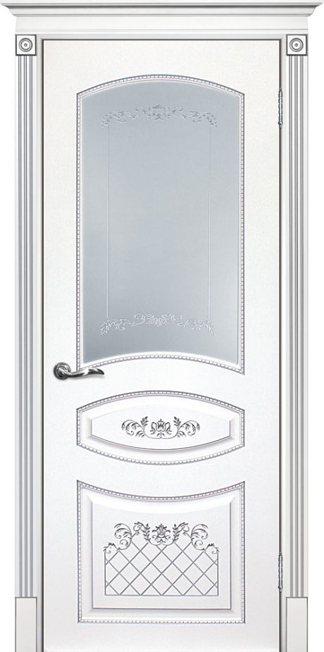 Smalta-05 ДО 900*2000  Ral9003 Белый, патина серебро, шелкотрафаретная печать /ИД/