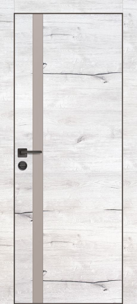 PX-8 PP дуб арктик, 900*2000 латте мателак /врезка под петли и замок AGB/ черная кромка с 4-х ст