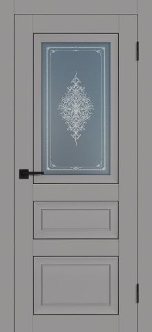 PST-29 Soft-touch, серый бархат ДО600*2000 ст. сатинат графит закаленное, Кристалайз