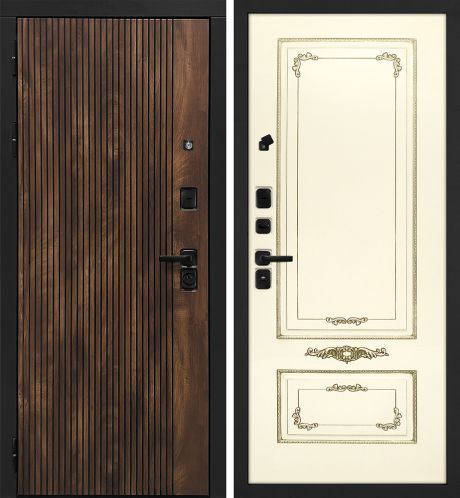 ДМ Лофт-1 муар черн,замкиKale,налич.ЧЕРН.ШАГР(Вертик.Дуб коньяк/Smalta-09Ral1013 Cл.к. пат.зол)960ПР