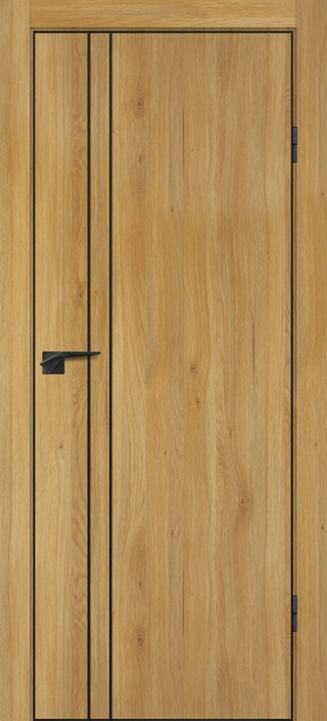 P-20 NEW nanotex, дуб золотистый 800*2000, черный молдинг/ABS черная кромка с 4-х ст.