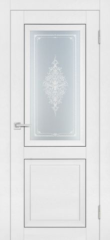 PST-27 Soft-touch, белый ясень ДО700*2000 ст. сатинат закаленное, Кристалайз