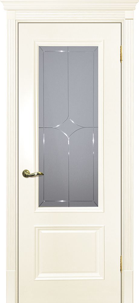 Smalta-07  ДО 900*2000  Ral1013 Слоновая кость, ст.матовое с гравировкой /Л/