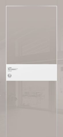 HGX-3 PET латте глянец, 600*2000 стекло белый мателак /врезка под петли и замок AGB/, 2отв.