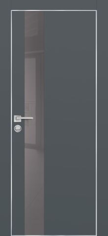PX-10 PP графит, 800*2000 стекло серый лакобель /врезка под петли и замок AGB/Al-кромка с 4-х сторон