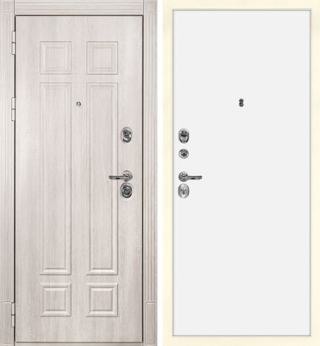 ДМ Гера-2 шагрень RAL1013, замки Kale (Дуб филад.крем ФЛ-2507/ МДФ, гладкая, Invisible) / 960ПР