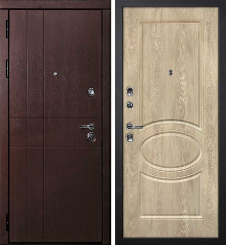 ДМ С-2 шагрень черн, замки Гардиан (ФП-1 орех премиум/ Сиена-1 шале PVC дуб песочный) 860 ПР