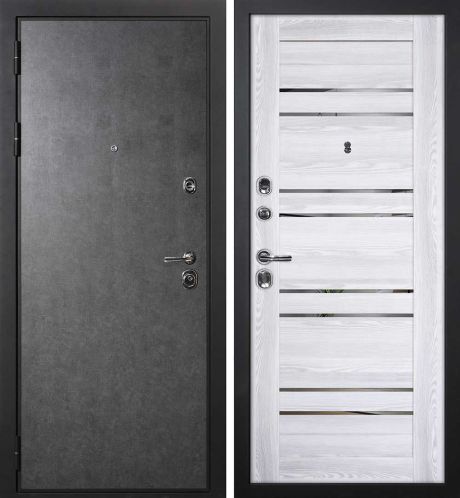 ДМ П-2/1 черн.муар Kale (ФП гладкая штукатурка графит/PSK-1 nanotex Ривьера айс зеркало тон) 860 ПР