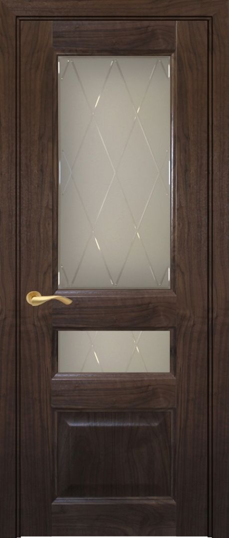 Лагуна ДО2  700*2000 Орех натуральный, ст.Готика бронза, гравировка