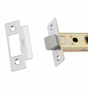 Защёлка межкомнатная BUSSARE L6-45 PLAST CHROME (хром блестящий, пластиковый язычок)