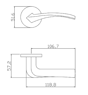 Ручка ADDEN BAU WAVE S-488 NICKEL (цвет НИКЕЛЬ)