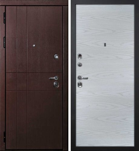 ДМ С-2 шагрень черн, замки Гардиан (ФП-1 орех премиум/ гладкая PP дуб скай серый) 860 ПР