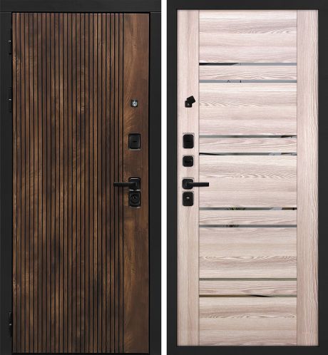 ДМ Лофт-1муар черн,замкиKale,налич.ЧЕРН.ШАГР(Вертик.Дуб коньяк/PSK-1Ривьера крен-экрю зерк.тон)860ПР