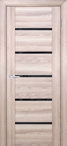 PSK-7 nanotex, ривьера крен-экрю 800*2000 стекло черный лакобель