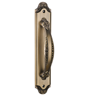 Комплект дверных ручек на планке без механизма ACANTO ANT. COFFEE (PL) (кофе)